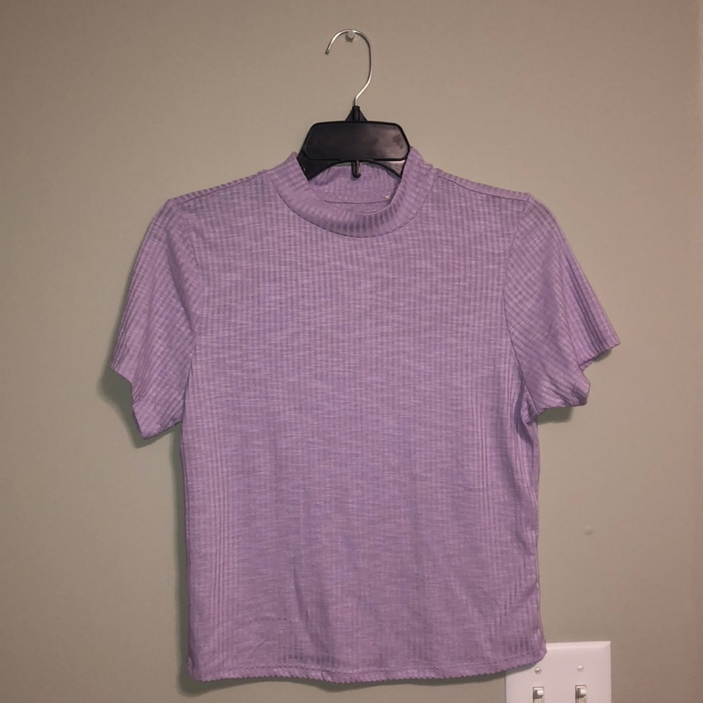 Lavender Cropped Turtleneck